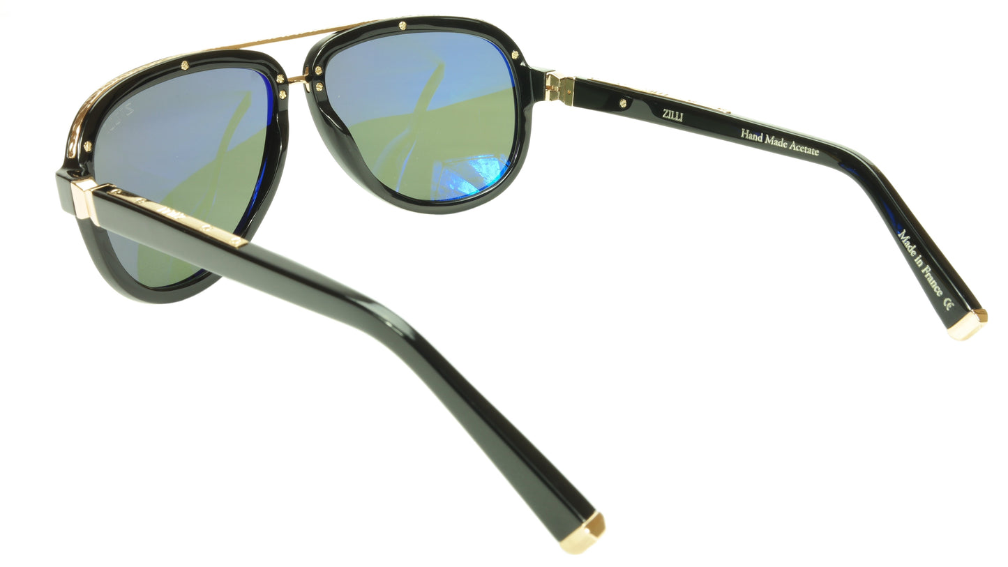 ZILLI Sunglasses Polarized Hand Made Acetate Titanium France ZI 65003 C01 - Frame Bay