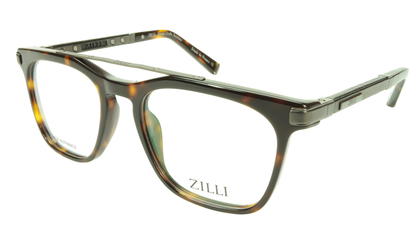 ZILLI Eyeglasses Frame Acetate Leather Titanium France Hand Made ZI 60018 C03 - Frame Bay
