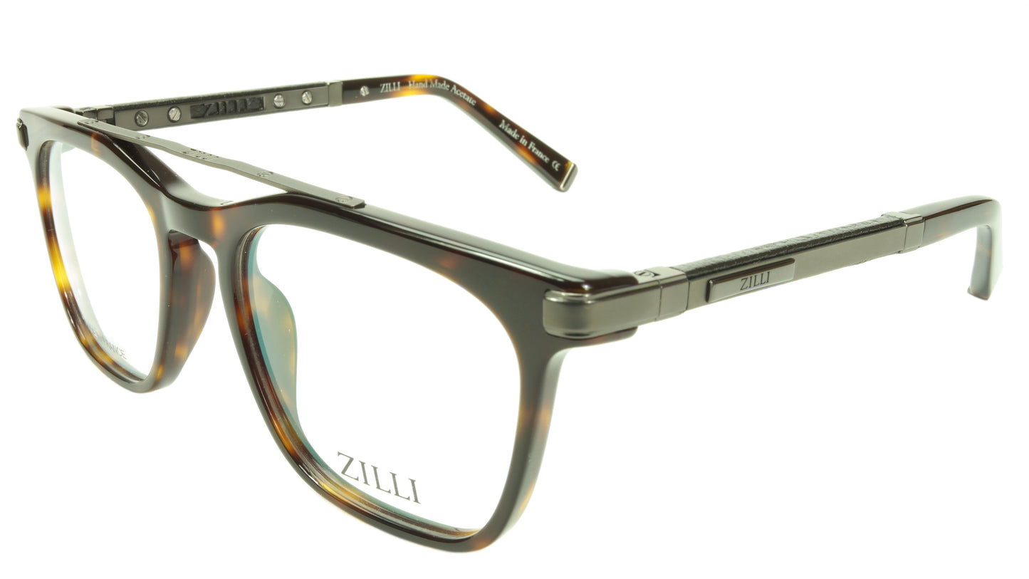 ZILLI Eyeglasses Frame Acetate Leather Titanium France Hand Made ZI 60018 C03 - Frame Bay