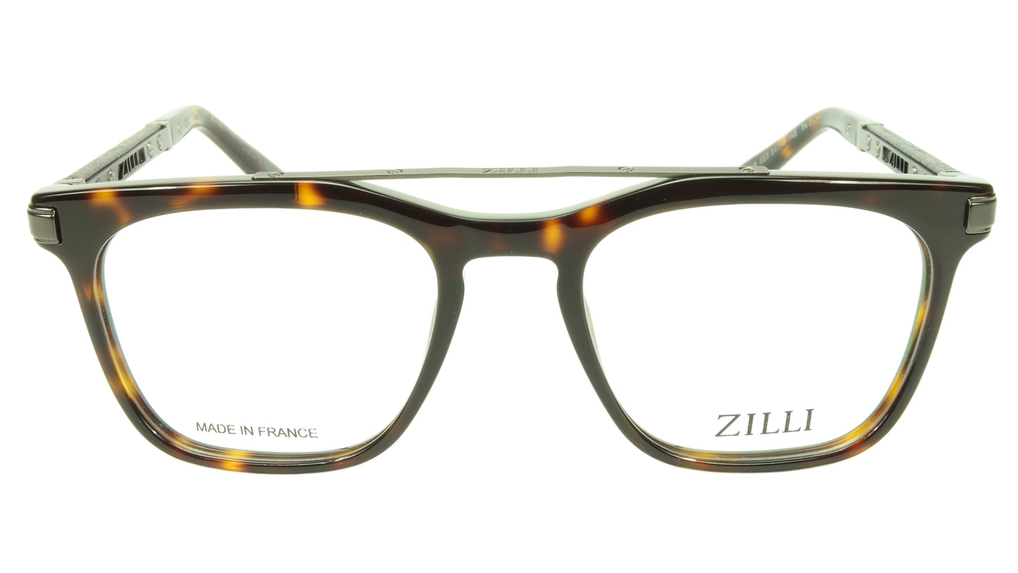 ZILLI Eyeglasses Frame Acetate Leather Titanium France Hand Made ZI 60018 C03 - Frame Bay