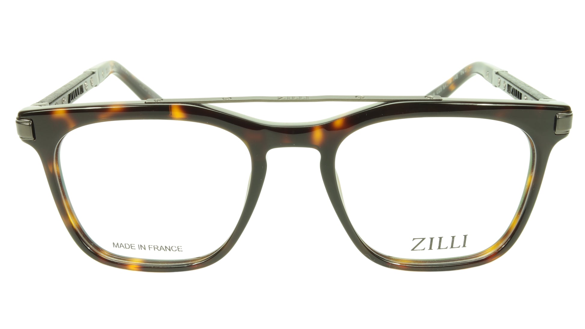 ZILLI Eyeglasses Frame Acetate Leather Titanium France Hand Made ZI 60018 C03 - Frame Bay