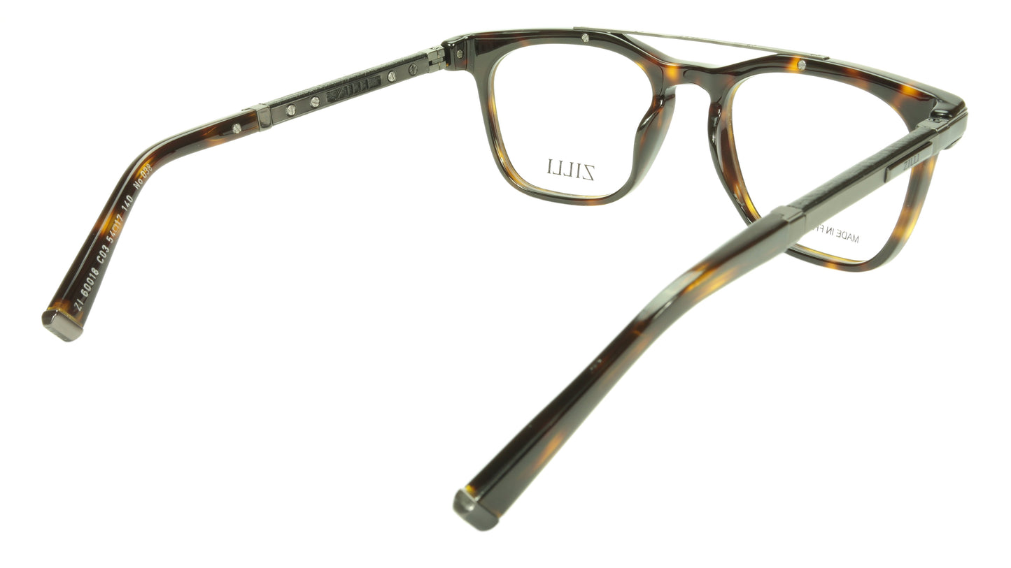 ZILLI Eyeglasses Frame Acetate Leather Titanium France Hand Made ZI 60018 C03 - Frame Bay