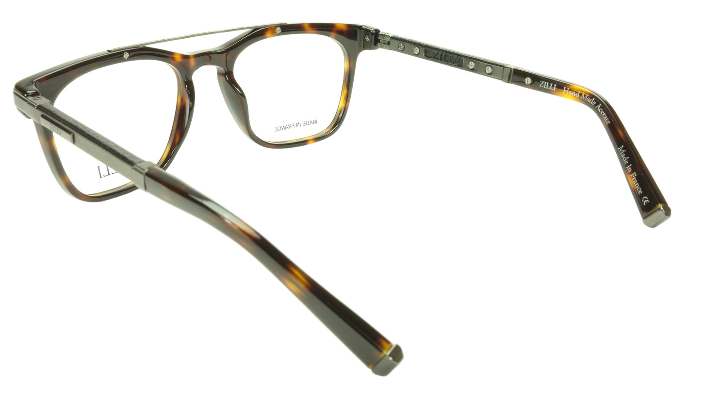 ZILLI Eyeglasses Frame Acetate Leather Titanium France Hand Made ZI 60018 C03 - Frame Bay