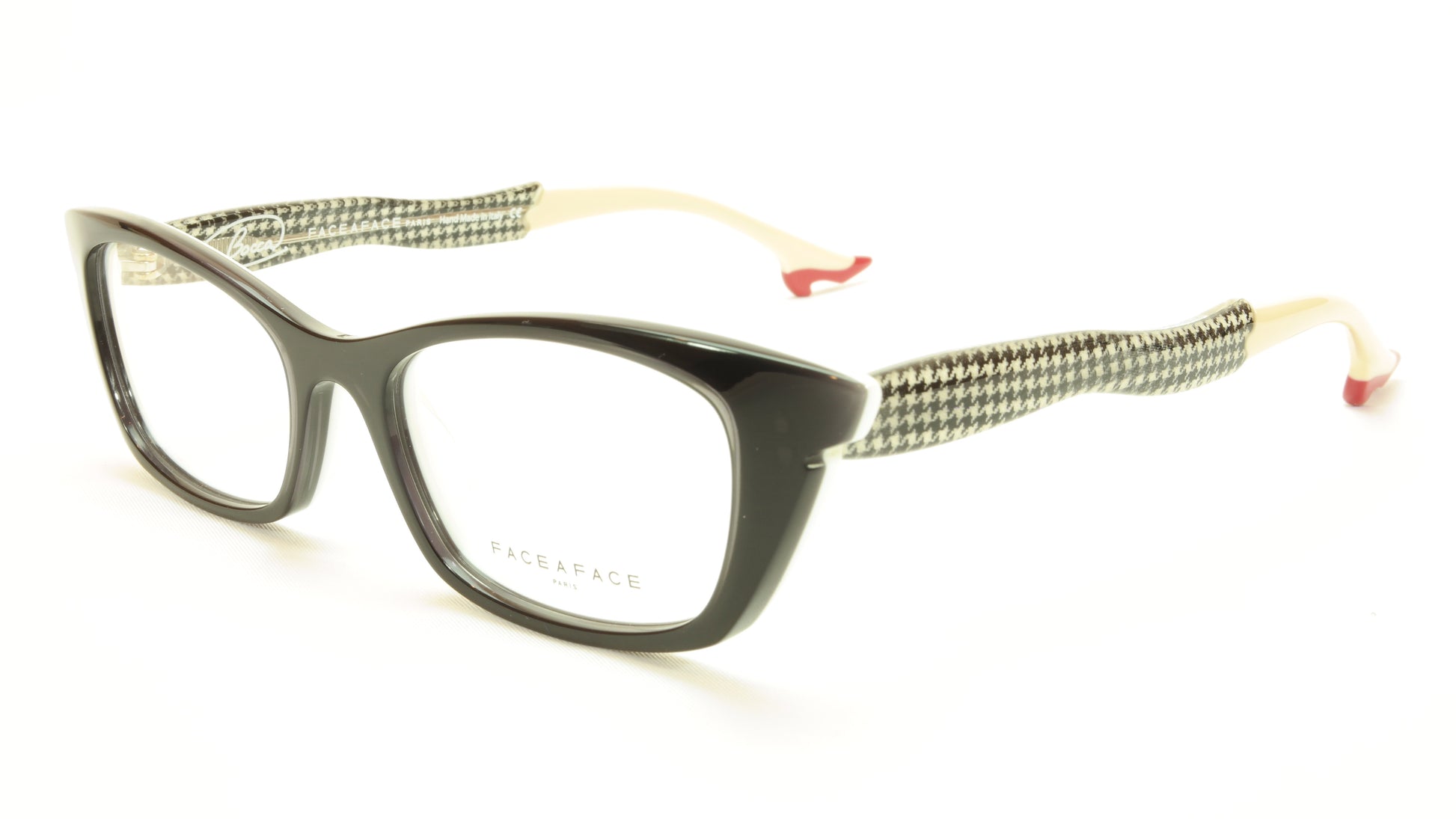 Face A Face Bocca Sixties 4 Col 327 Dark Mauve Houndstooth Eyeglasses - Frame Bay