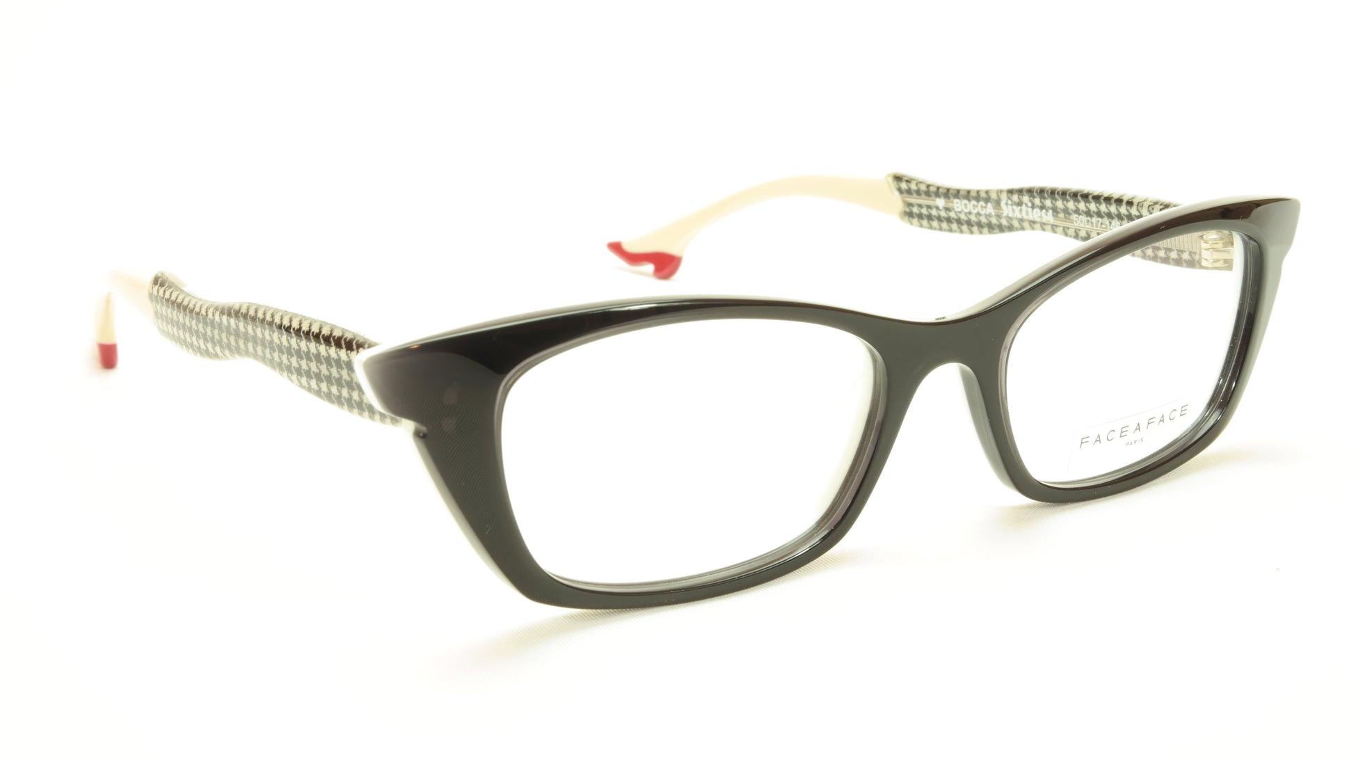 Face A Face Bocca Sixties 4 Col 327 Dark Mauve Houndstooth Eyeglasses - Frame Bay