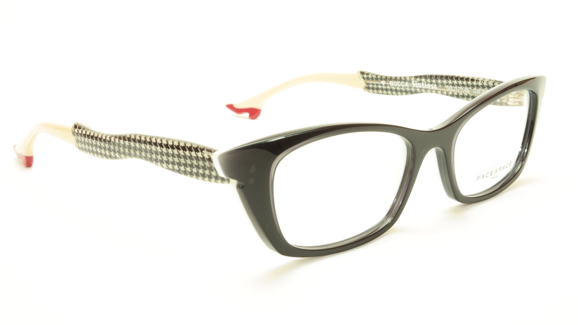 Face A Face Bocca Sixties 4 Col 327 Dark Mauve Houndstooth Eyeglasses - Frame Bay