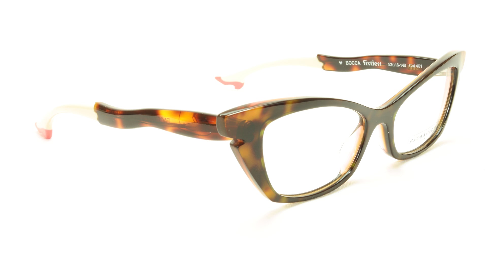 Face A Face Bocca Sixties1 Col 461 Dark Tortoise Pink Eyeglasses Italy - Frame Bay