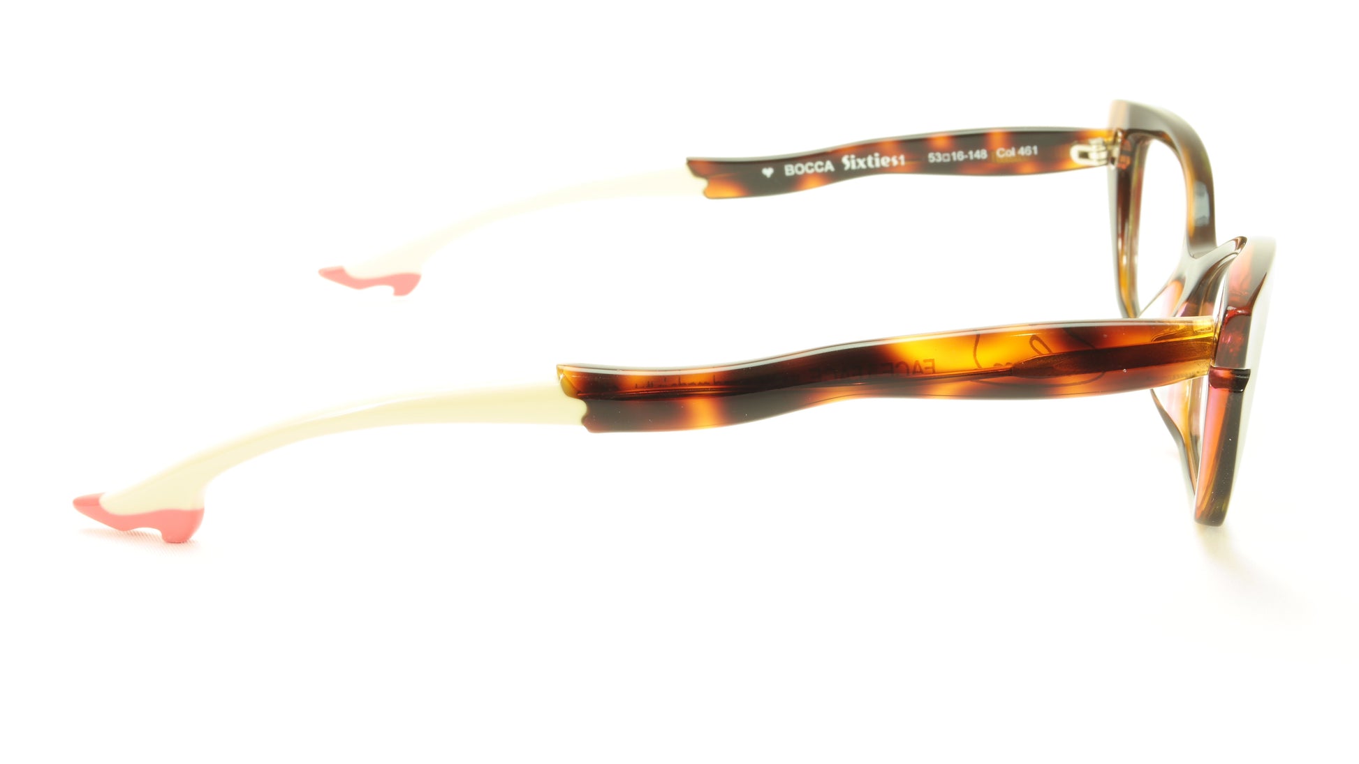 Face A Face Bocca Sixties1 Col 461 Dark Tortoise Pink Eyeglasses Italy - Frame Bay