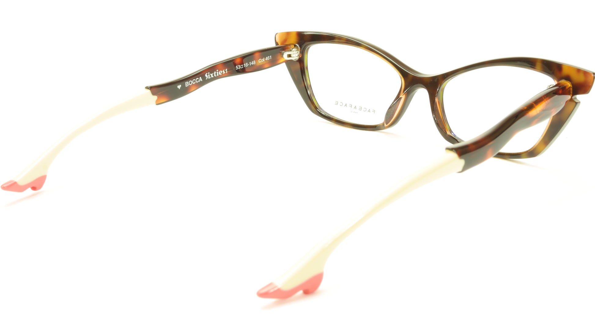 Face A Face Bocca Sixties1 Col 461 Dark Tortoise Pink Eyeglasses Italy - Frame Bay