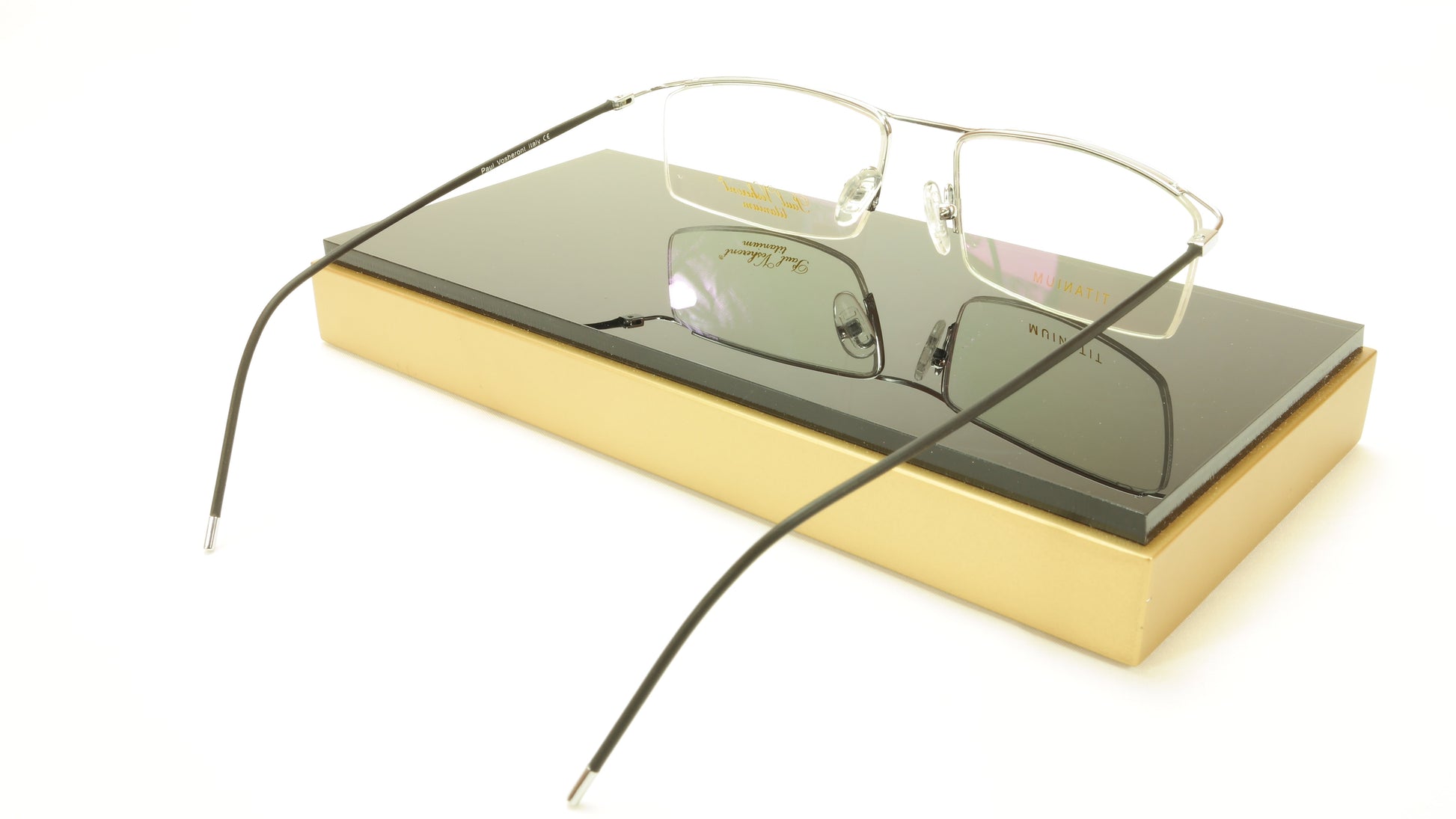 Paul Vosheront VT118 C2 Titanium Black Silver Eyeglasses Frame Italy - Frame Bay