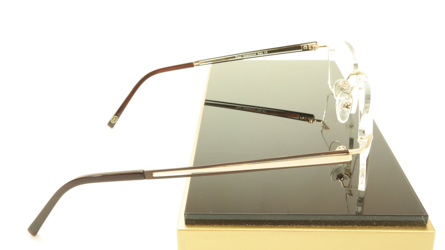 Paul Vosheront VT145 C2 Titanium Gold Brown Eyeglasses Frame Italy - Frame Bay