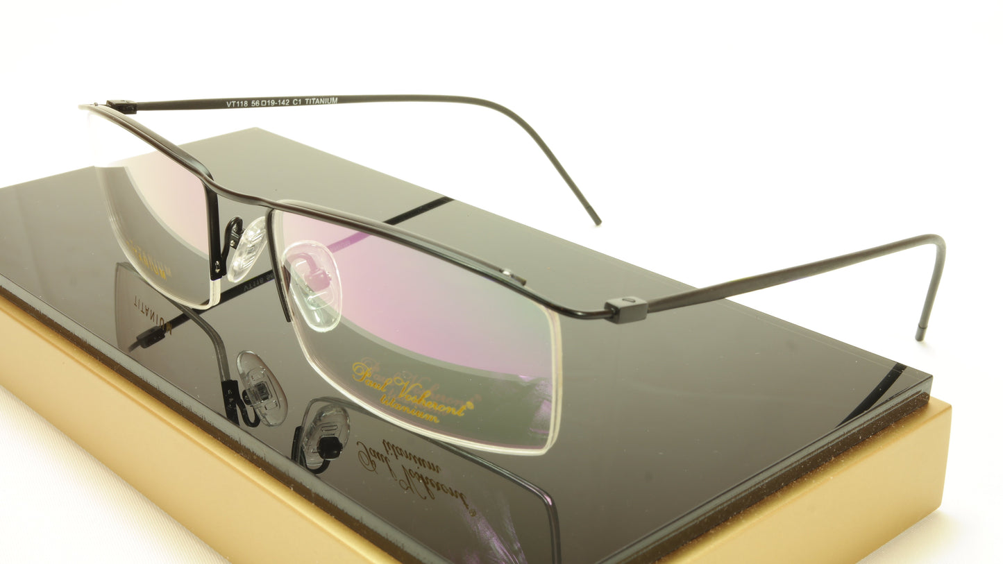 Paul Vosheront VT118 C1 Titanium Black Eyeglasses Frame Italy Made - Frame Bay