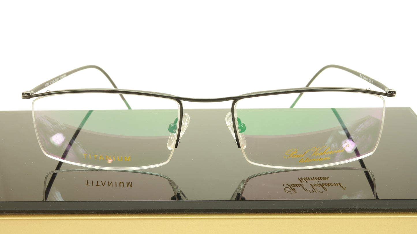 Paul Vosheront VT118 C1 Titanium Black Eyeglasses Frame Italy Made - Frame Bay