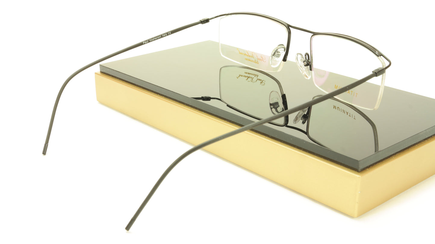 Paul Vosheront VT118 C1 Titanium Black Eyeglasses Frame Italy Made - Frame Bay