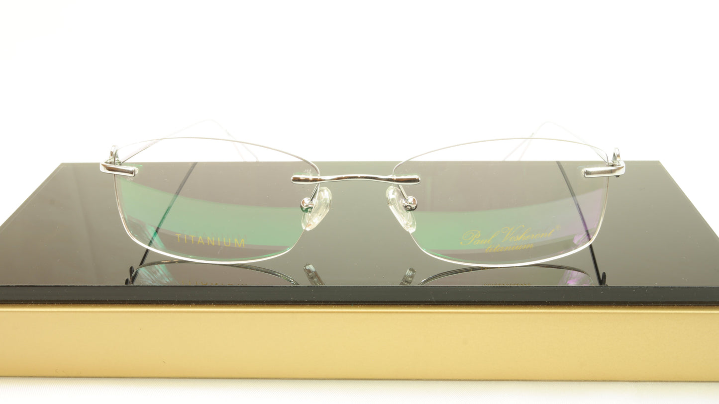 Paul Vosheront VT146 C2 Titanium Silver Rimless Eyeglasses Frame Italy - Frame Bay