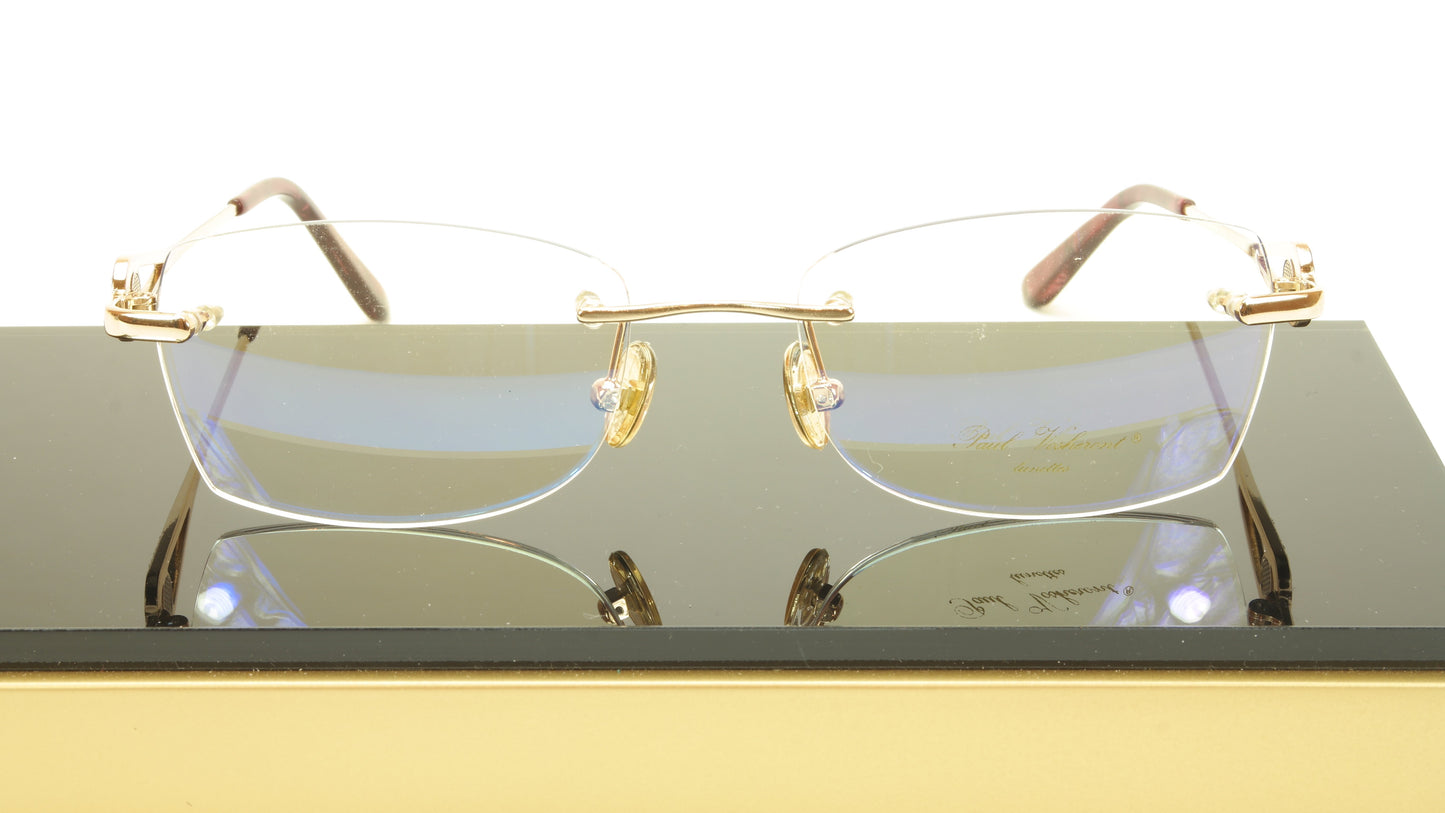 Paul Vosheront PV360 C1 Gold plated Eyeglasses Frame Italy 54-18-135 - Frame Bay