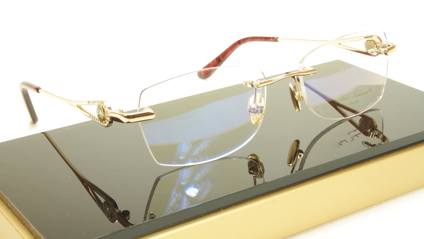 Paul Vosheront PV360 C1 Gold plated Eyeglasses Frame Italy 54-18-135 - Frame Bay