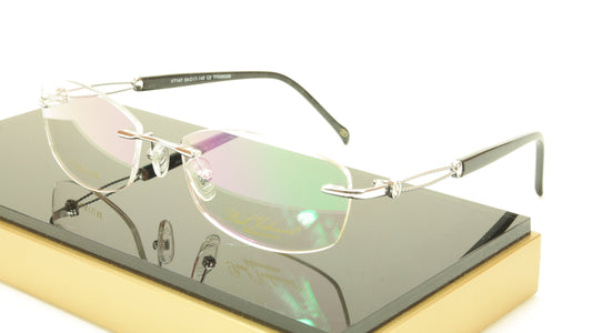 Paul Vosheront VT147 C2 Titanium Silver Rimless Eyeglasses Frame Italy - Frame Bay