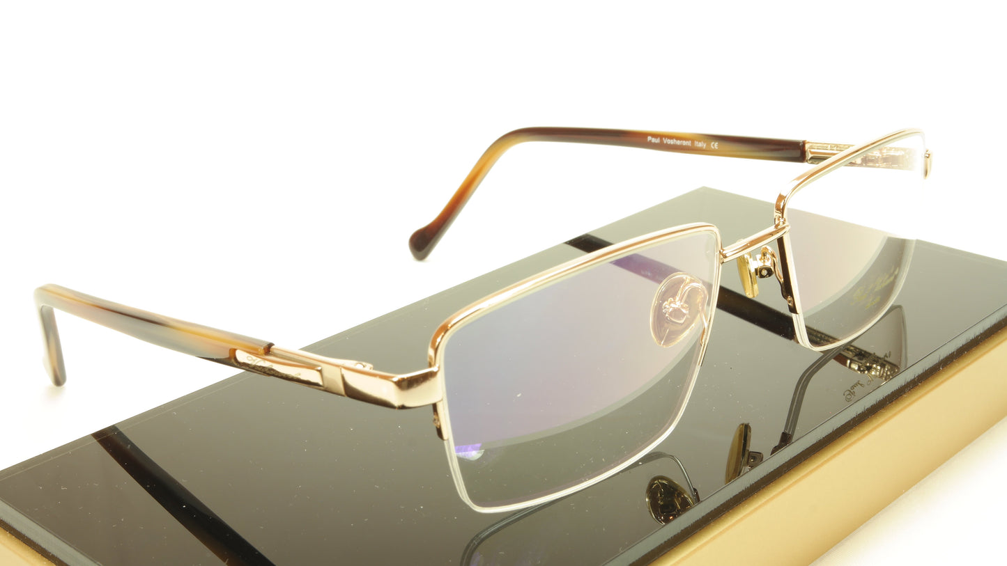Paul Vosheront PV366 C1 23KT Gold Plated Eyeglasses Frame Italy Made - Frame Bay