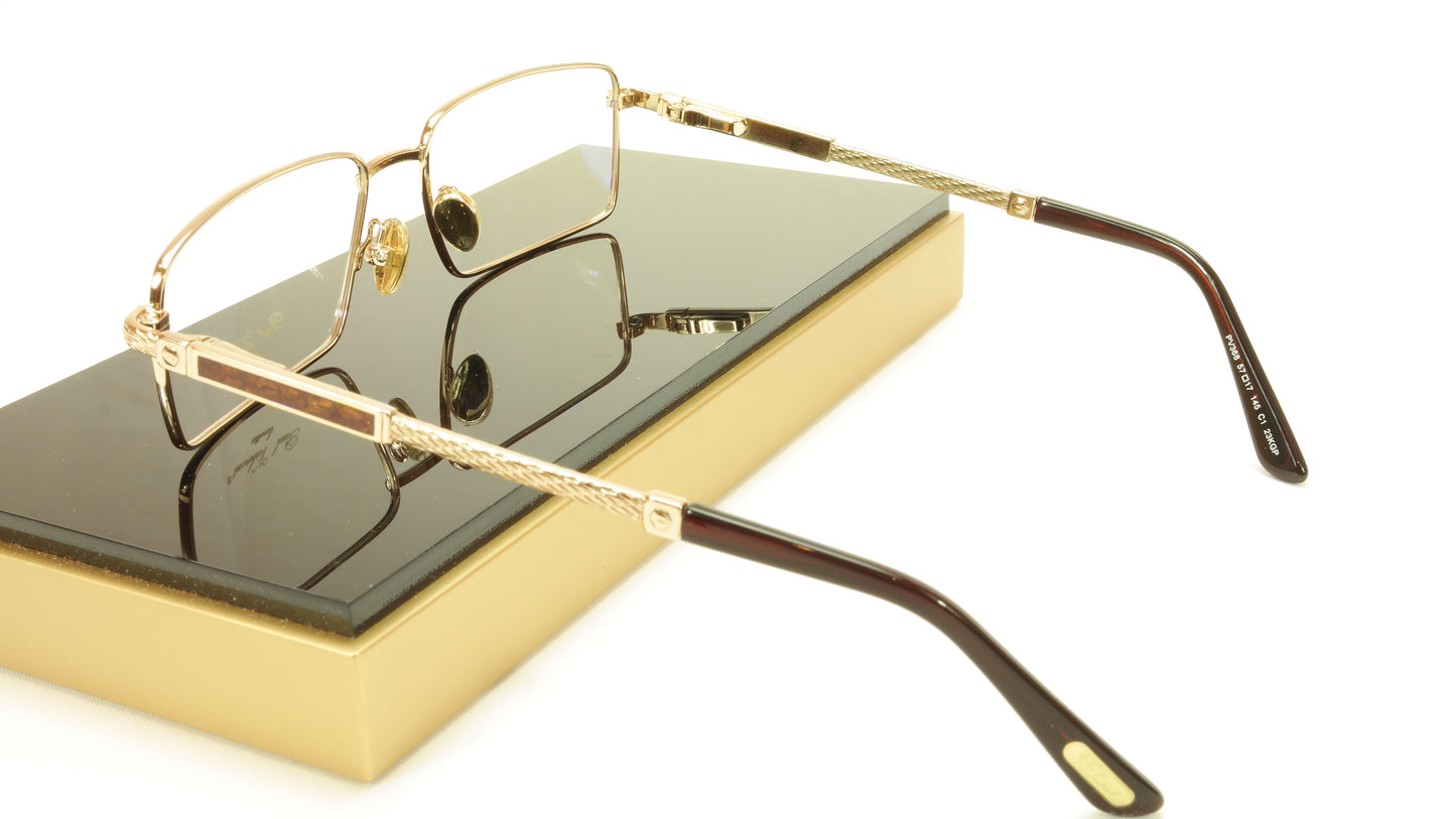 Paul Vosheront PV368 C1 23KT Gold Plated Eyeglasses Frame Italy Made - Frame Bay