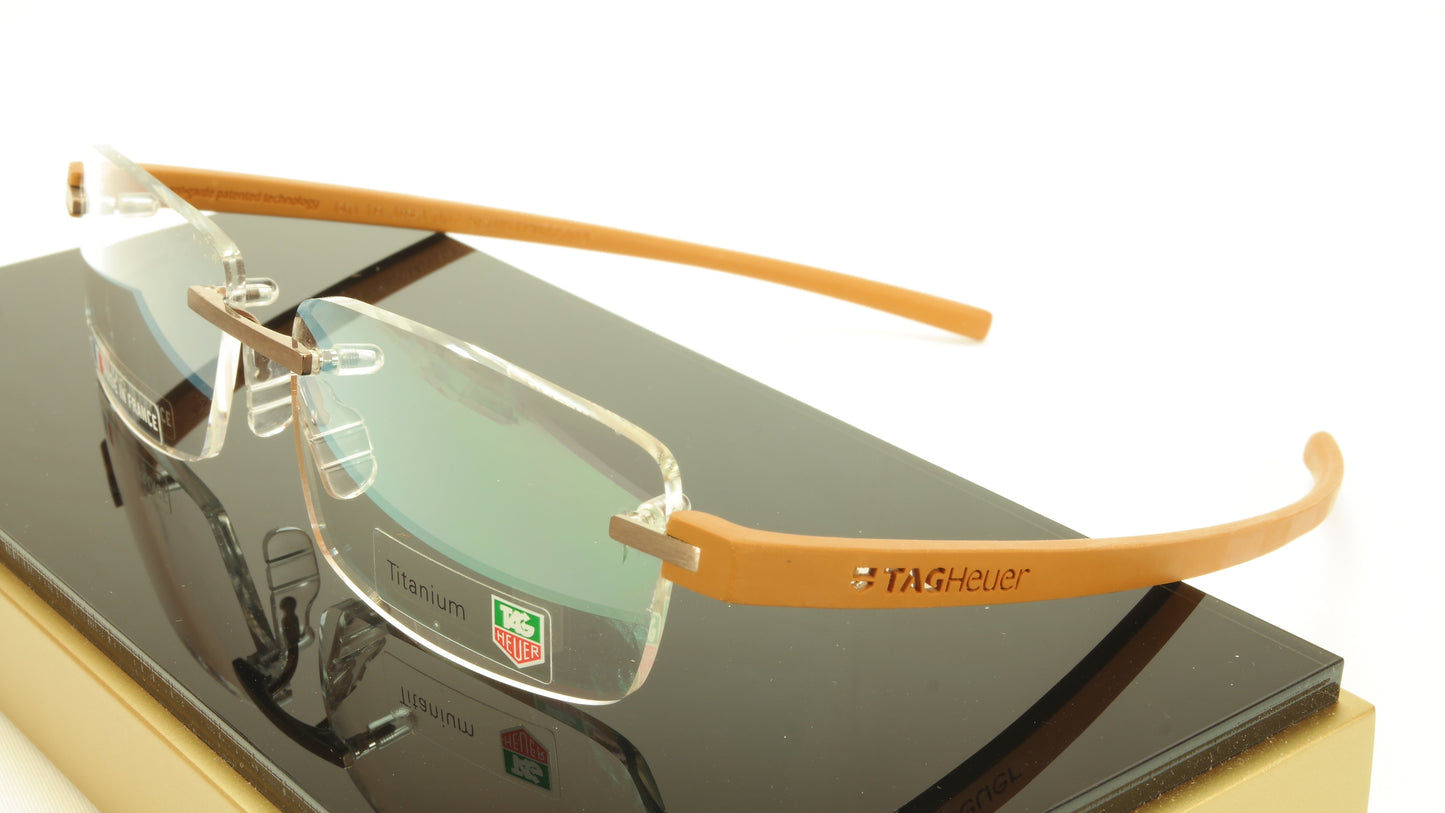 Tag Heuer Eyeglasses Frame Reflex 3943 007 Titanium Bronze Caramel 56-15-140, 31 - Frame Bay