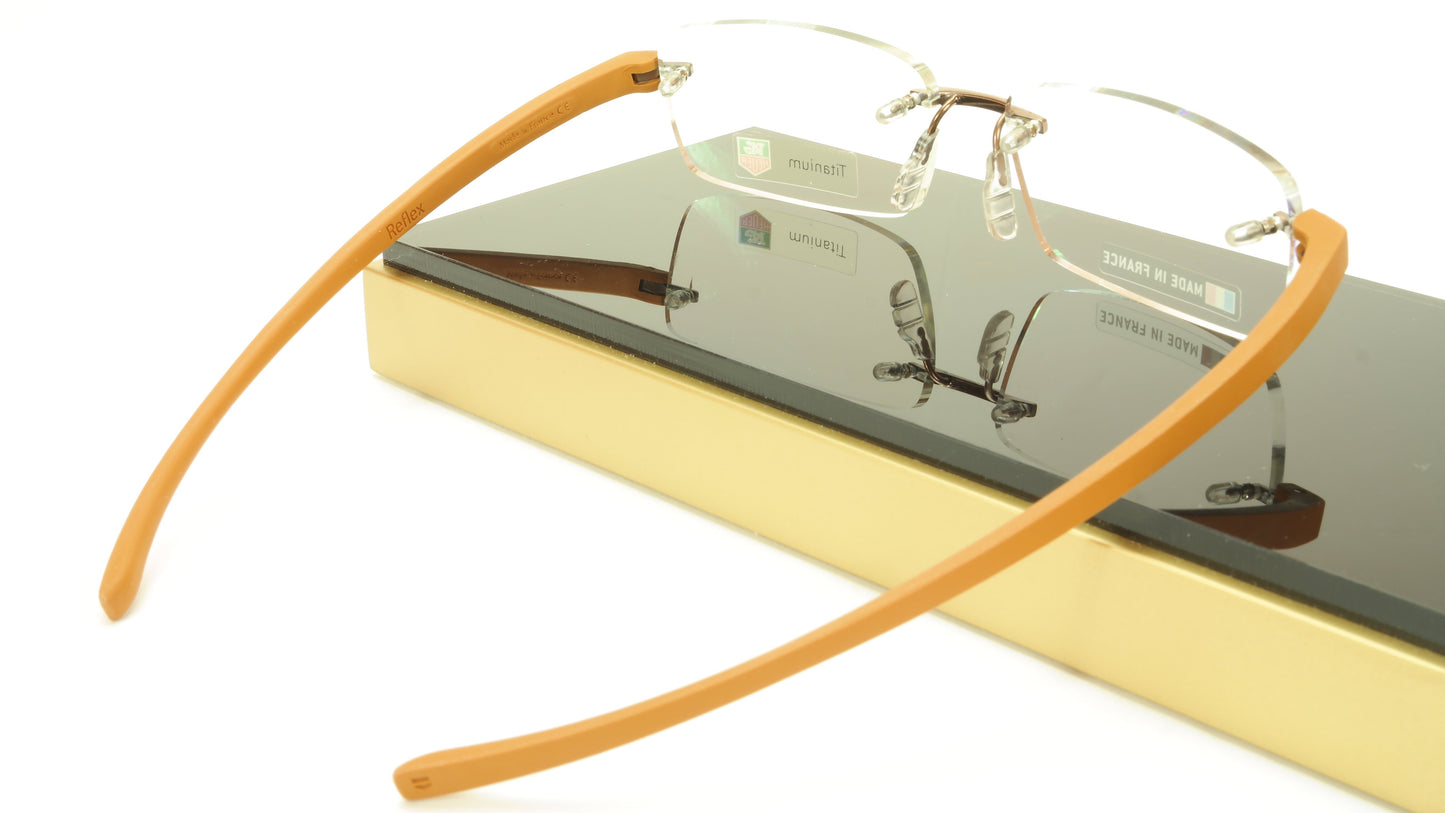 Tag Heuer Eyeglasses Frame Reflex 3943 007 Titanium Bronze Caramel 56-15-140, 31 - Frame Bay