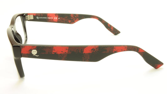 Alexander McQueen Eyeglasses Frame MCQ 0011 RJZ Black Red Acetate Italy 53-18-140 - Frame Bay