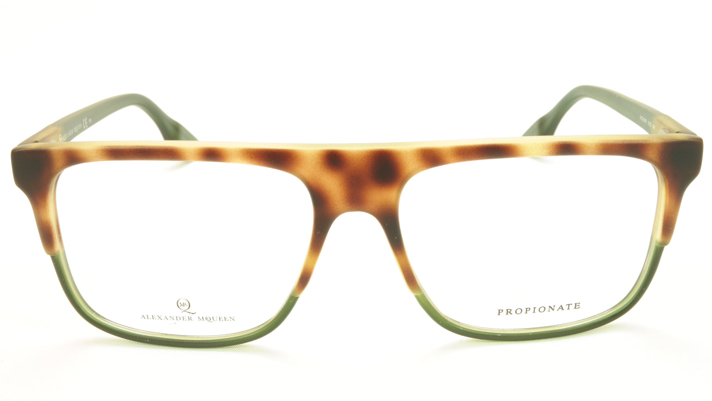 Alexander McQueen Eyeglasses Frame MCQ 0051 G1Q Havana Green Acetate Italy 55-16-145 - Frame Bay