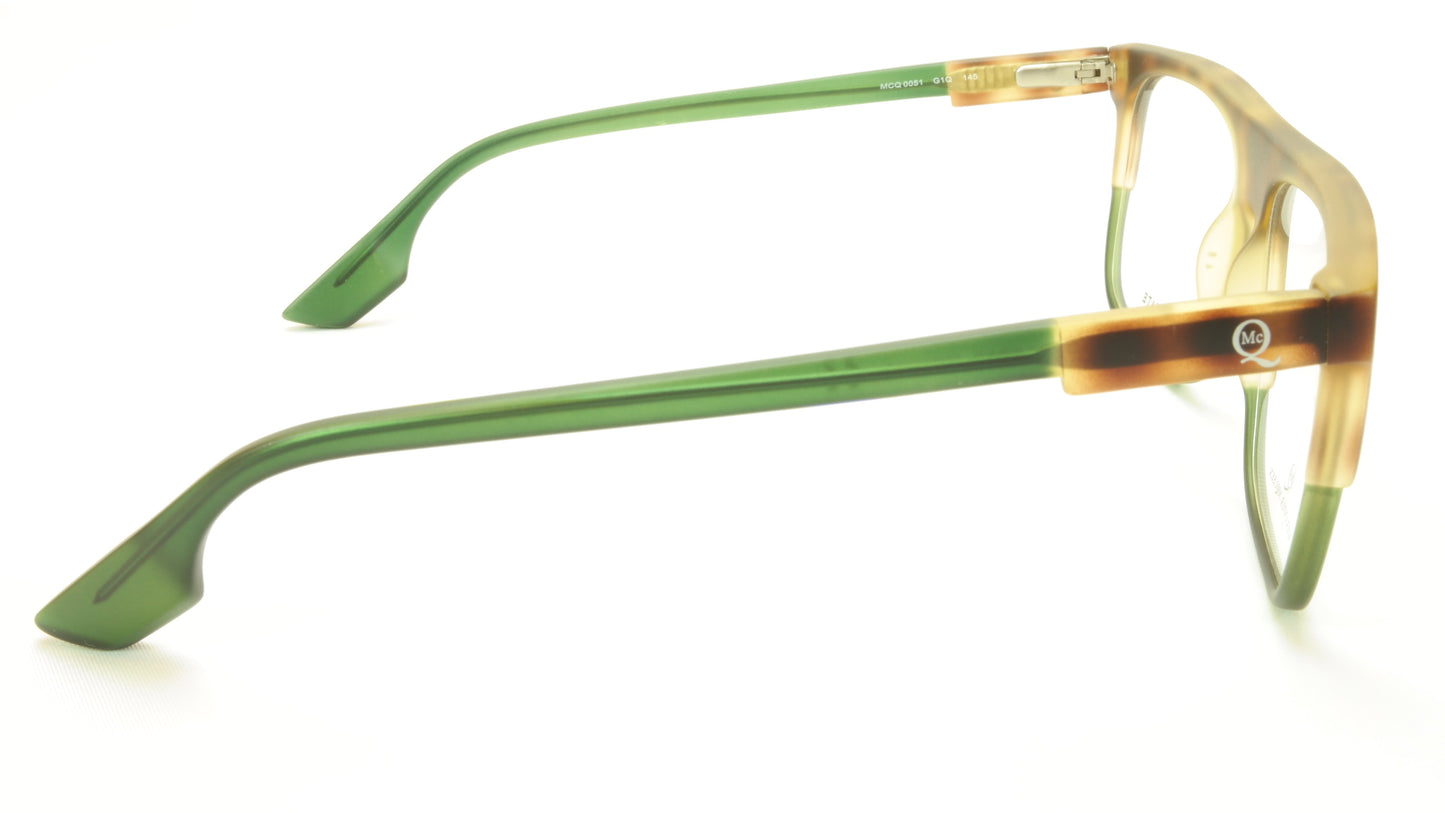 Alexander McQueen Eyeglasses Frame MCQ 0051 G1Q Havana Green Acetate Italy 55-16-145 - Frame Bay