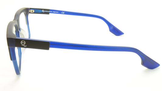 Alexander McQueen Eyeglasses Frame MCQ0055/F Black Blue Acetate Italy 55-15-145 - Frame Bay