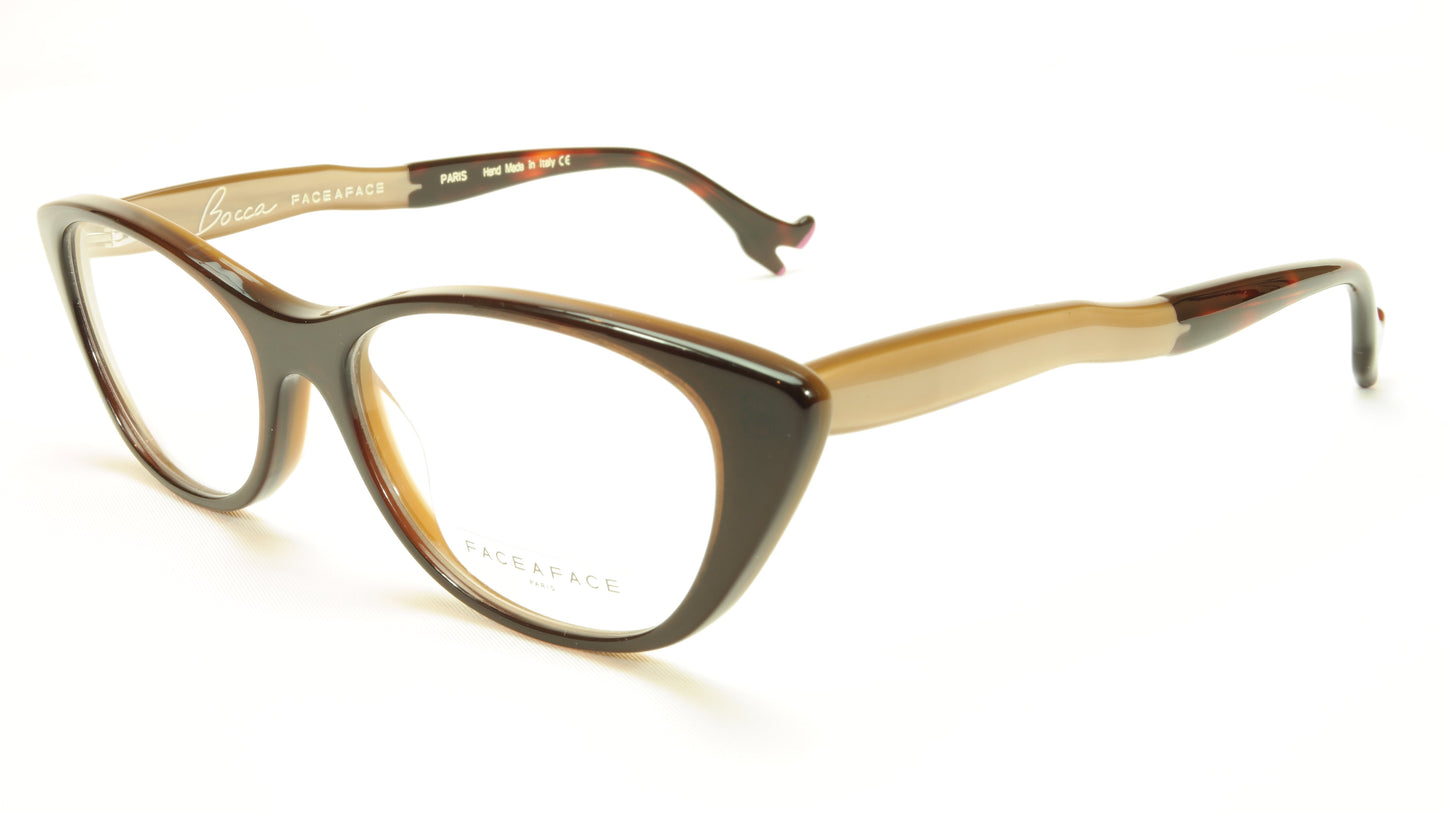 Face A Face Bocca Sexy 1 Col 080 Chestnut Beige Tortoise Eyeglasses - Frame Bay