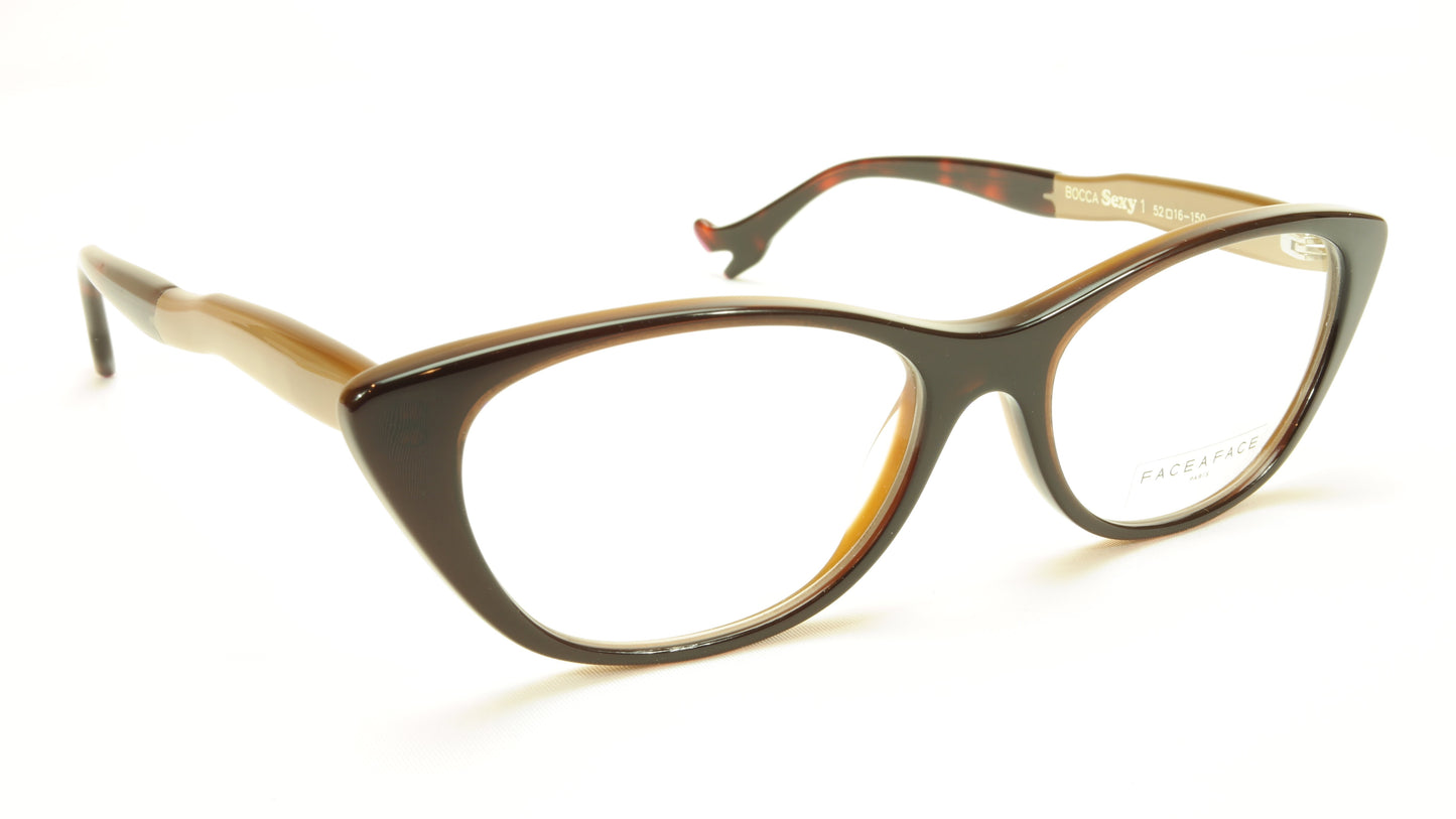 Face A Face Bocca Sexy 1 Col 080 Chestnut Beige Tortoise Eyeglasses - Frame Bay