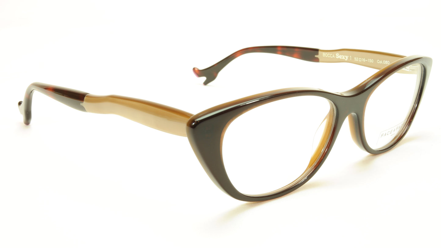 Face A Face Bocca Sexy 1 Col 080 Chestnut Beige Tortoise Eyeglasses - Frame Bay