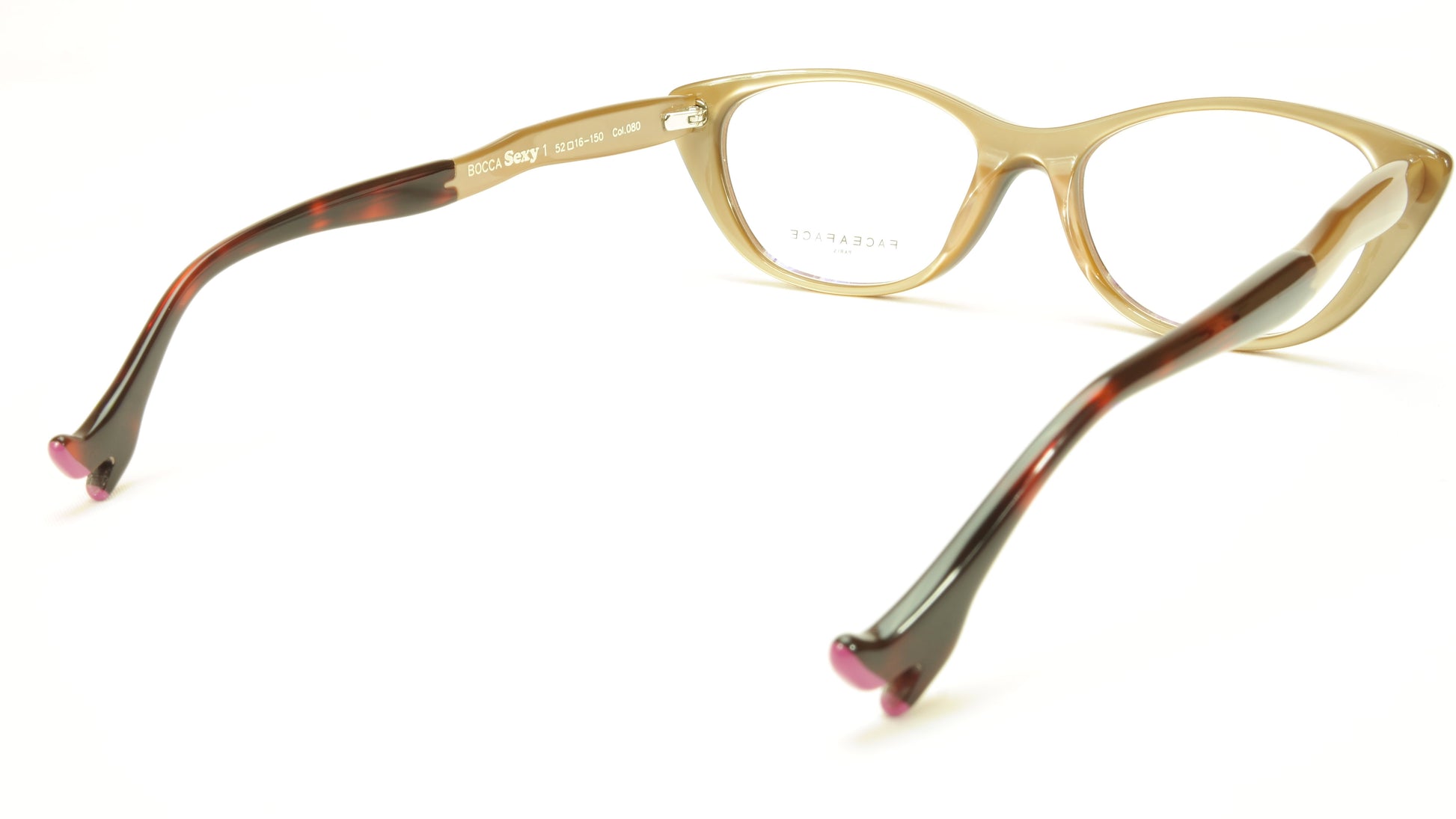 Face A Face Bocca Sexy 1 Col 080 Chestnut Beige Tortoise Eyeglasses - Frame Bay