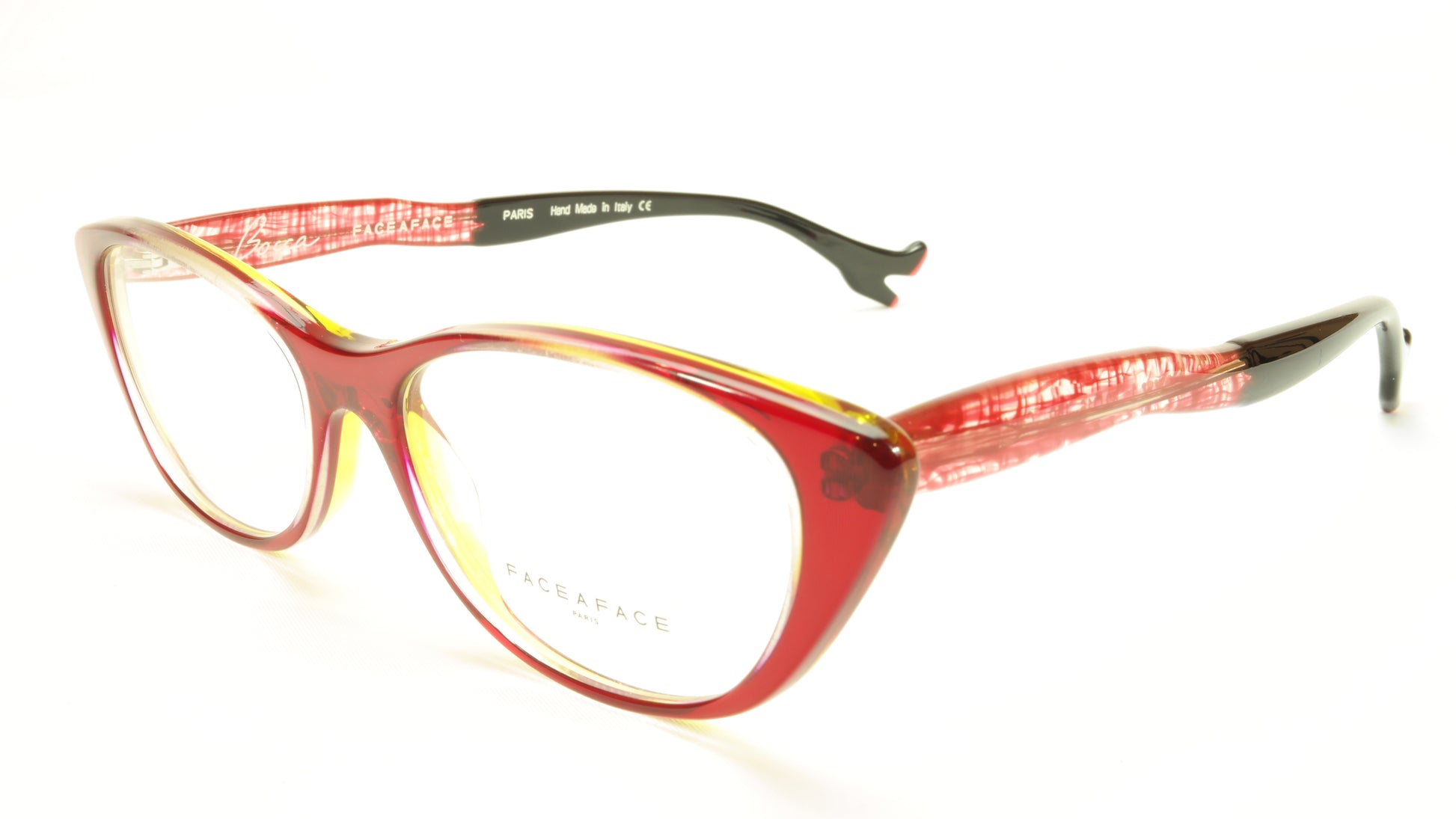 Face A Face Bocca Sexy 1 Col 401 Grenadine Red Crystal Black Eyeglasses - Frame Bay