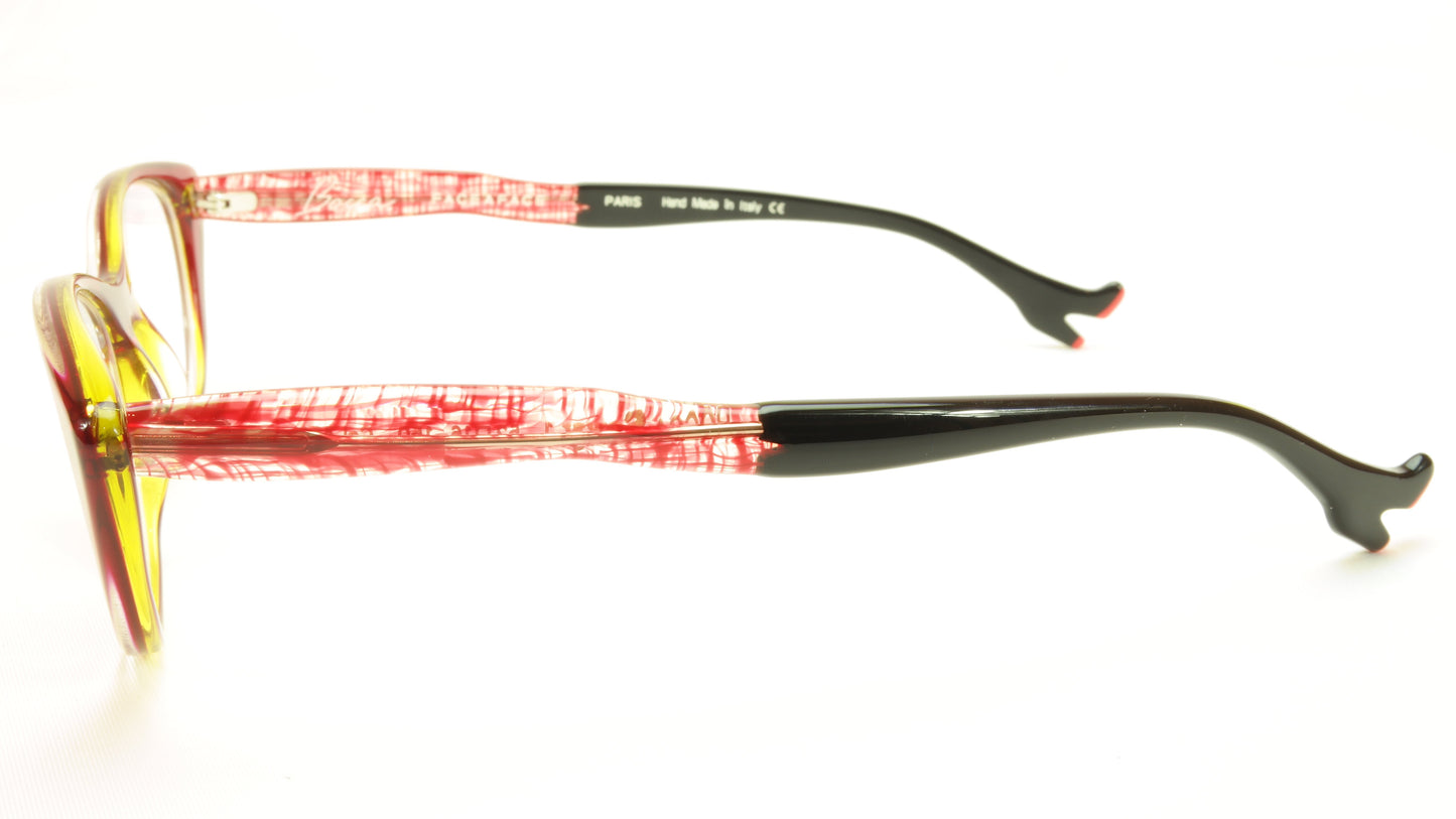 Face A Face Bocca Sexy 1 Col 401 Grenadine Red Crystal Black Eyeglasses - Frame Bay