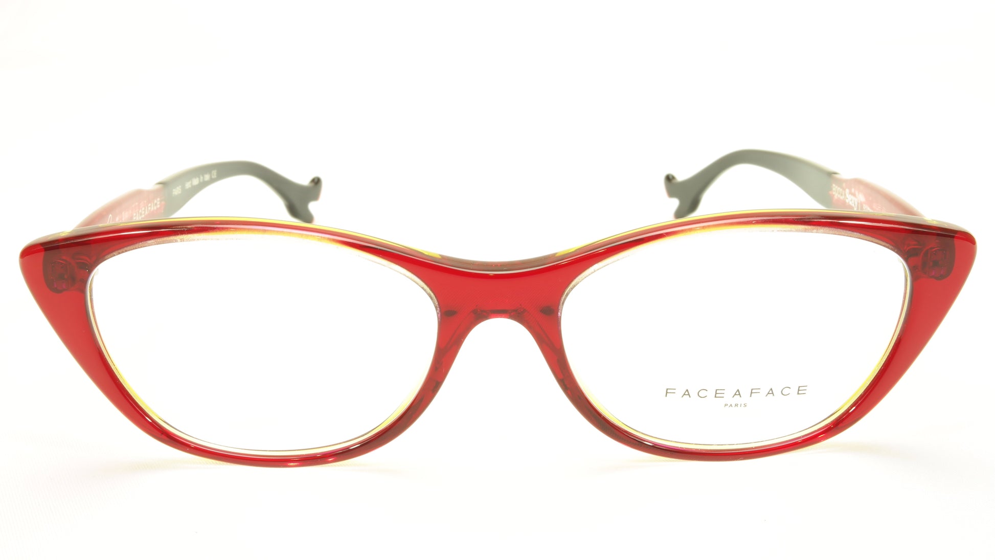 Face A Face Bocca Sexy 1 Col 401 Grenadine Red Crystal Black Eyeglasses - Frame Bay