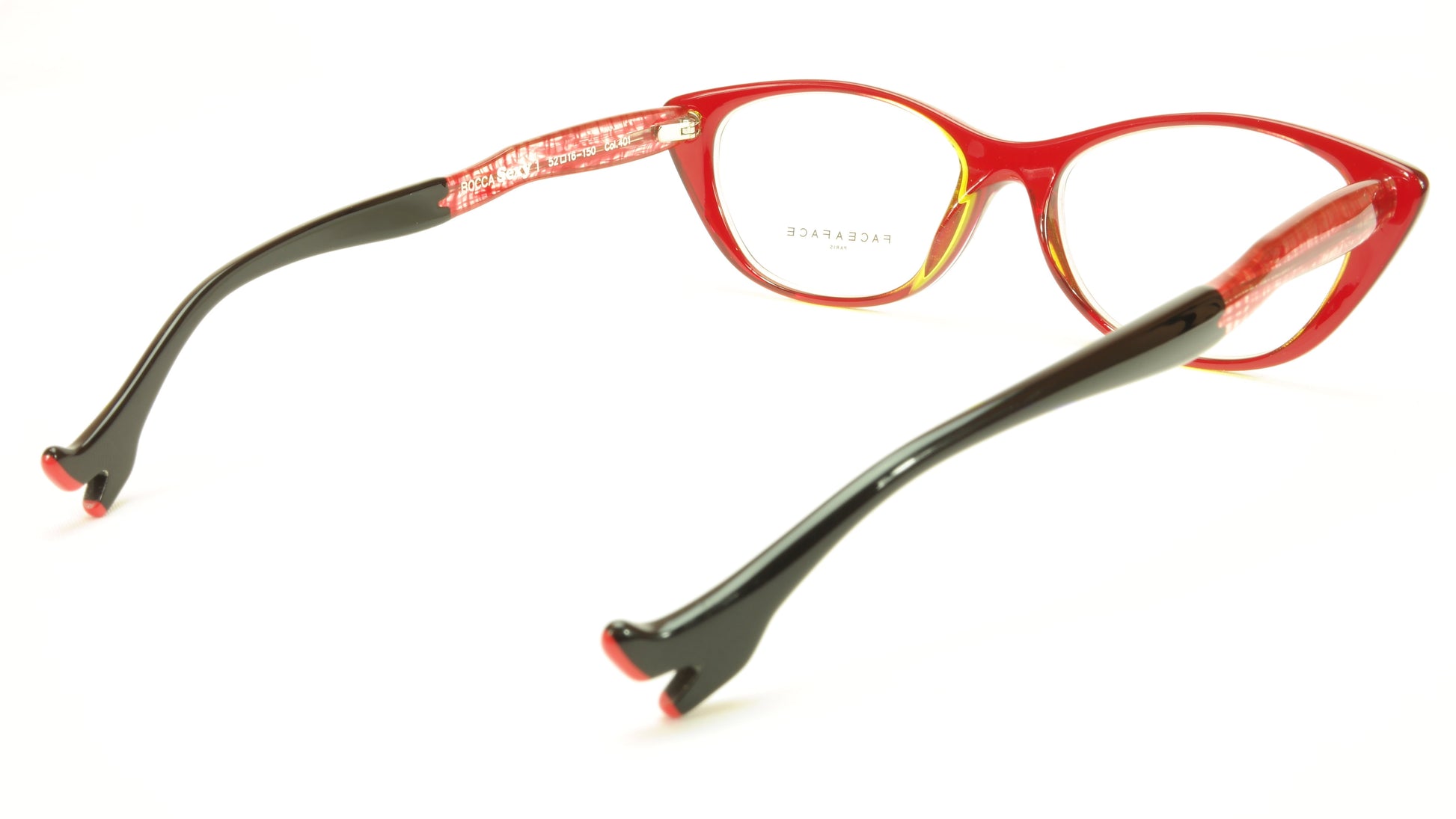 Face A Face Bocca Sexy 1 Col 401 Grenadine Red Crystal Black Eyeglasses - Frame Bay