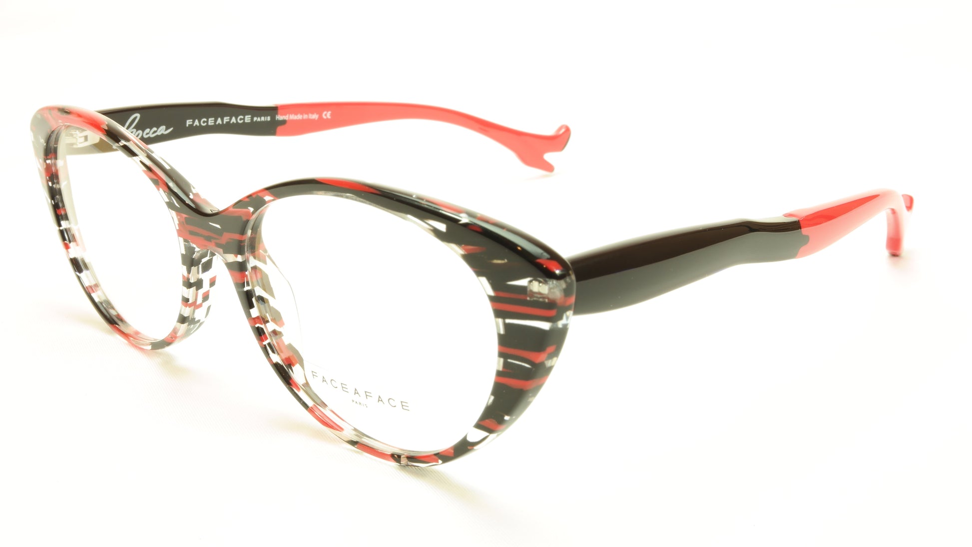 Face A Face Bocca Sexy 3 Col 3024 Transparent / Red / Black Eyeglasses - Frame Bay