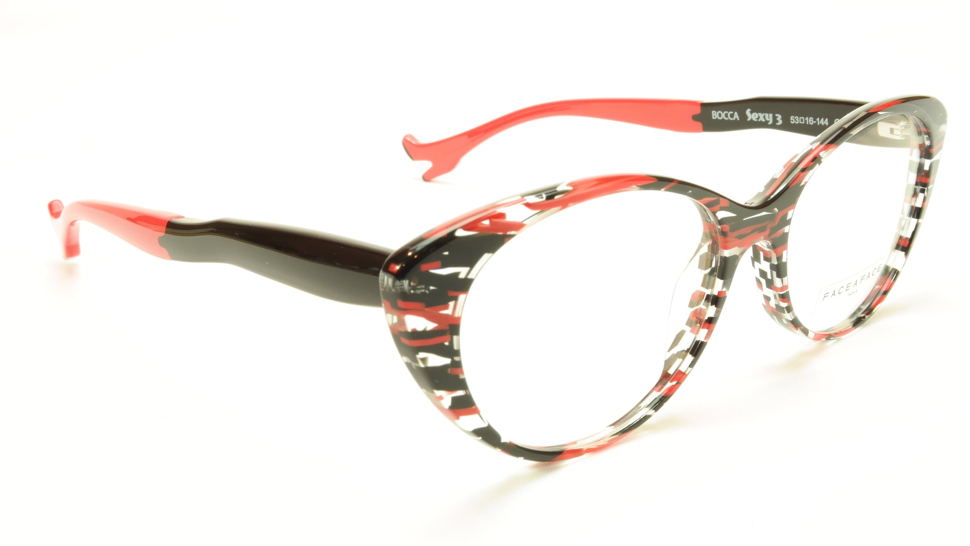 Face A Face Bocca Sexy 3 Col 3024 Transparent / Red / Black Eyeglasses - Frame Bay