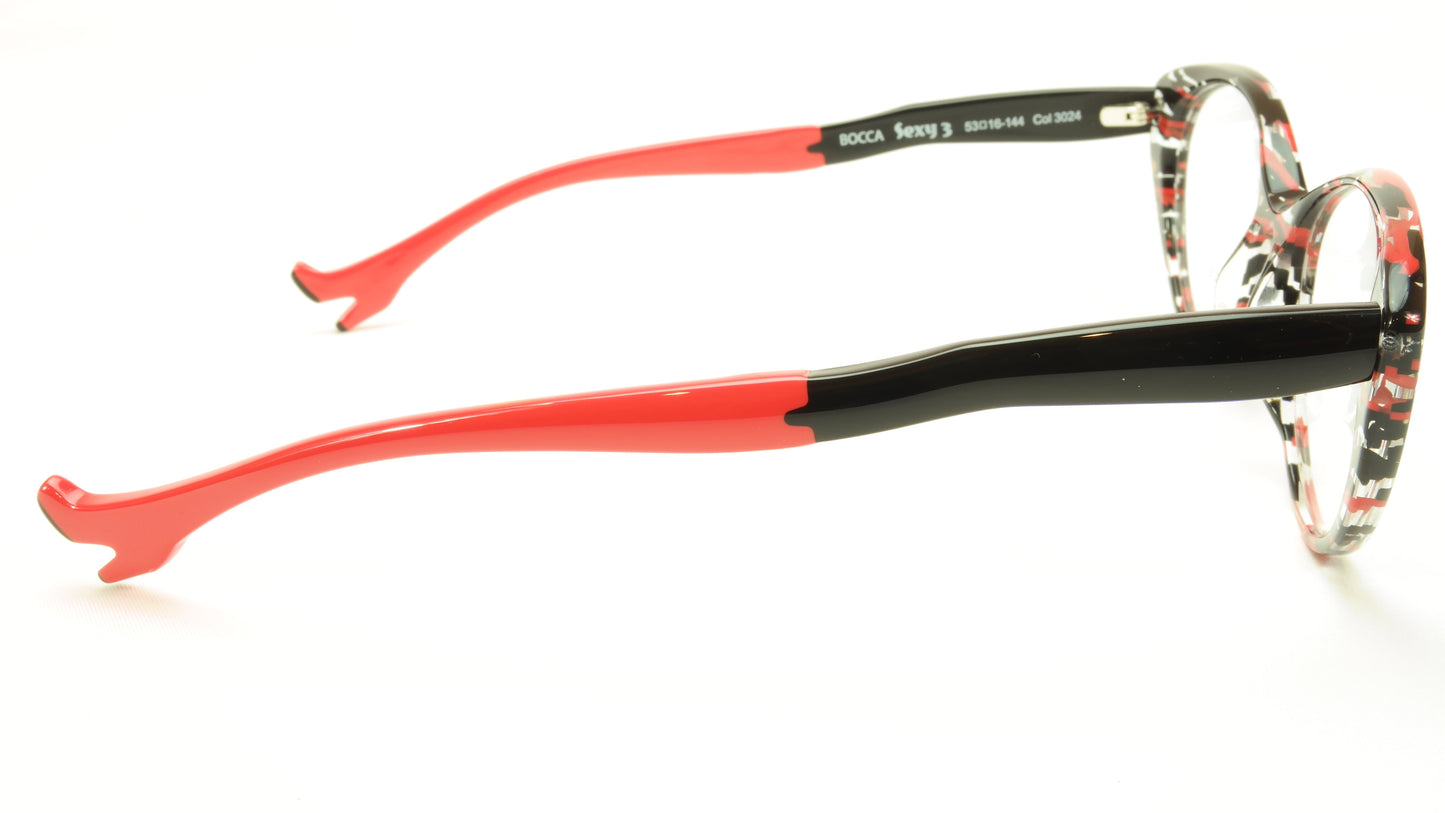 Face A Face Bocca Sexy 3 Col 3024 Transparent / Red / Black Eyeglasses - Frame Bay