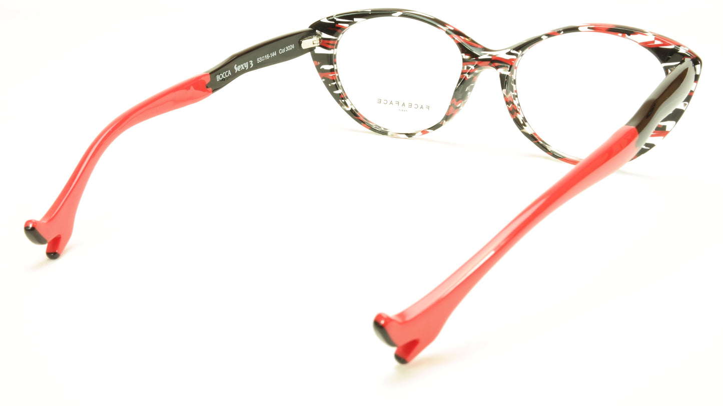 Face A Face Bocca Sexy 3 Col 3024 Transparent / Red / Black Eyeglasses - Frame Bay