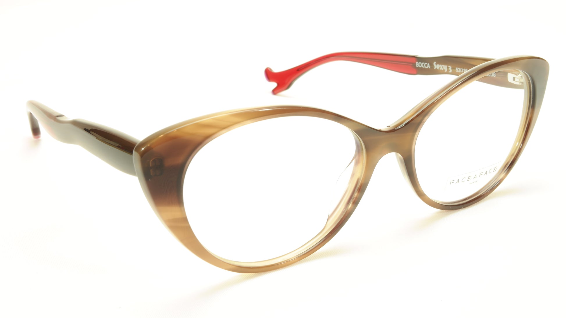Face A Face Bocca Sexy 3 Col 2036 Smoked Tortoise Raspberry Eyeglasses - Frame Bay