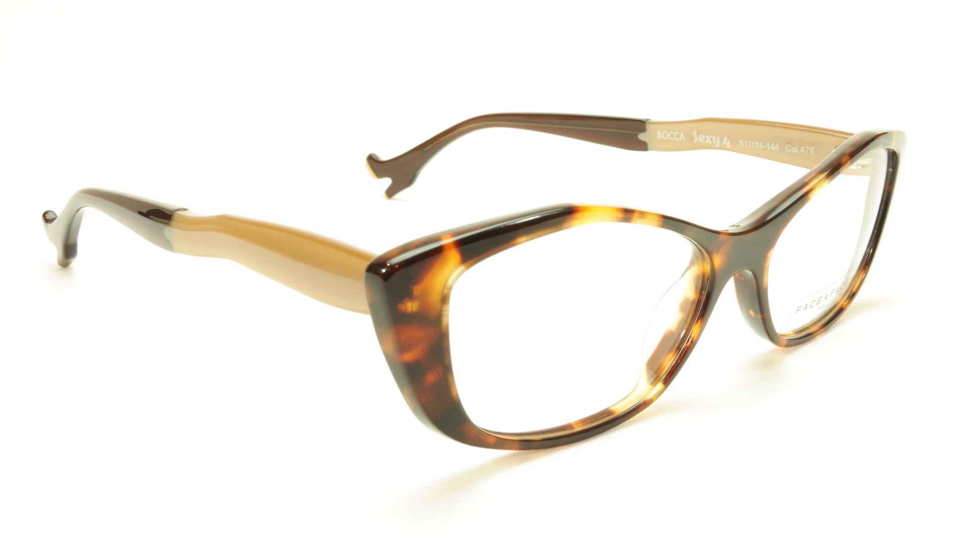 Face A Face Bocca Sexy 4 Col 476 Tortoise Beige Chestnut Eyeglasses - Frame Bay