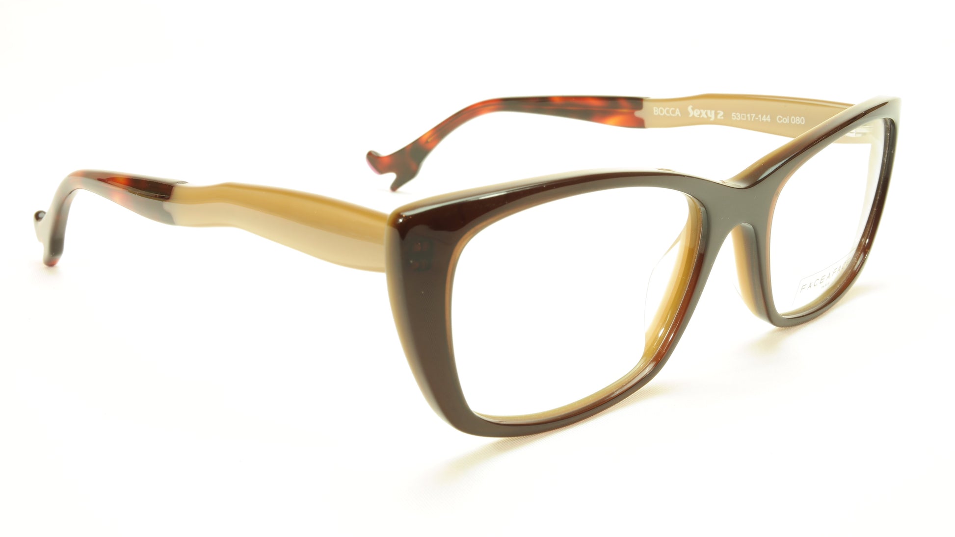Face A Face Bocca Sexy 2 Col 080 Chestnut Beige Tortoise Eyeglasses - Frame Bay