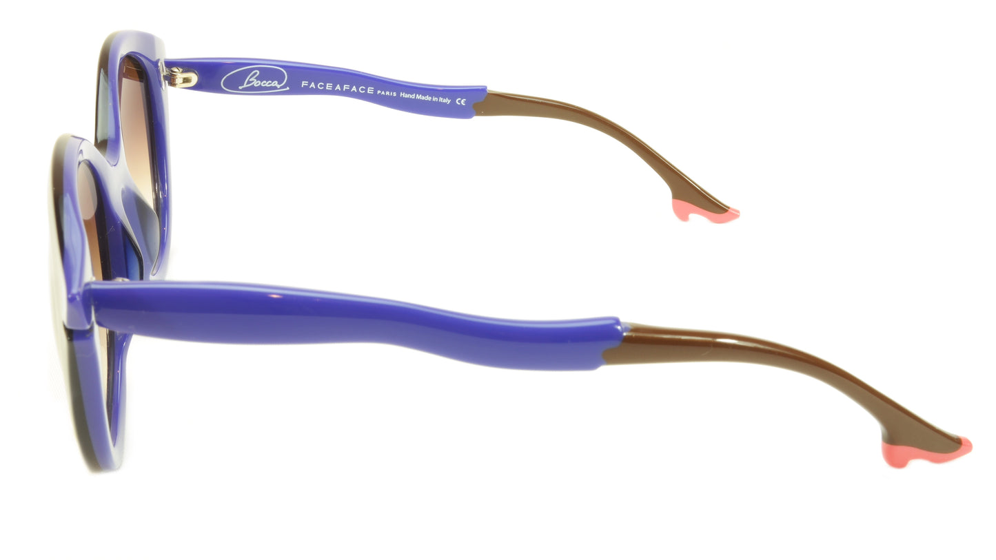 Face A Face Bocca Sixties 3 2146 Sunglasses Ink Majorelle Blue Italy Hand Made - Frame Bay