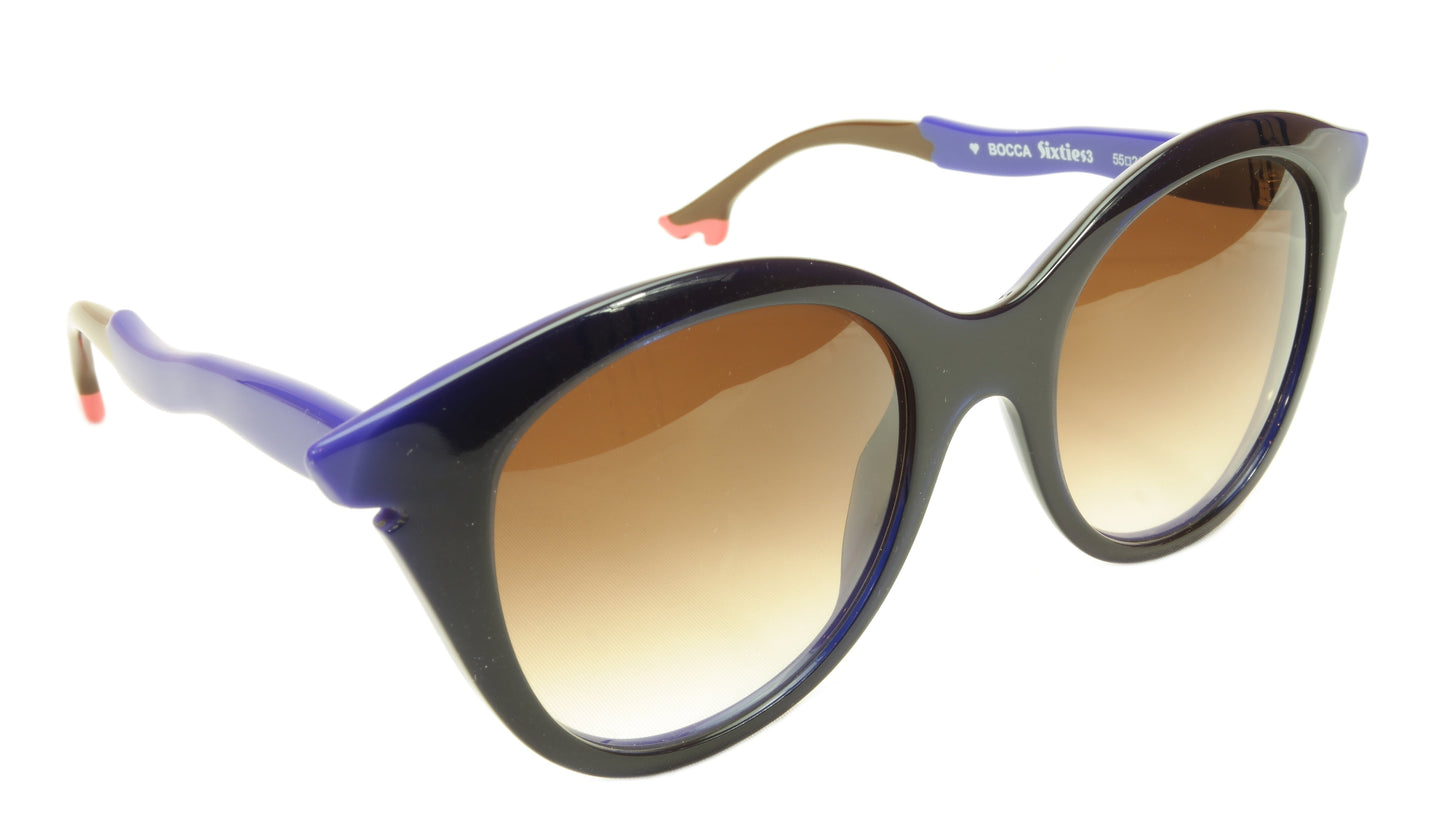 Face A Face Bocca Sixties 3 2146 Sunglasses Ink Majorelle Blue Italy Hand Made - Frame Bay