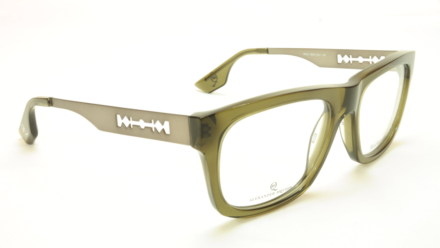 Alexander McQueen Eyeglasses Frame MCQ 0025 RL4 Acetate Metal Italy 53-18-140 - Frame Bay