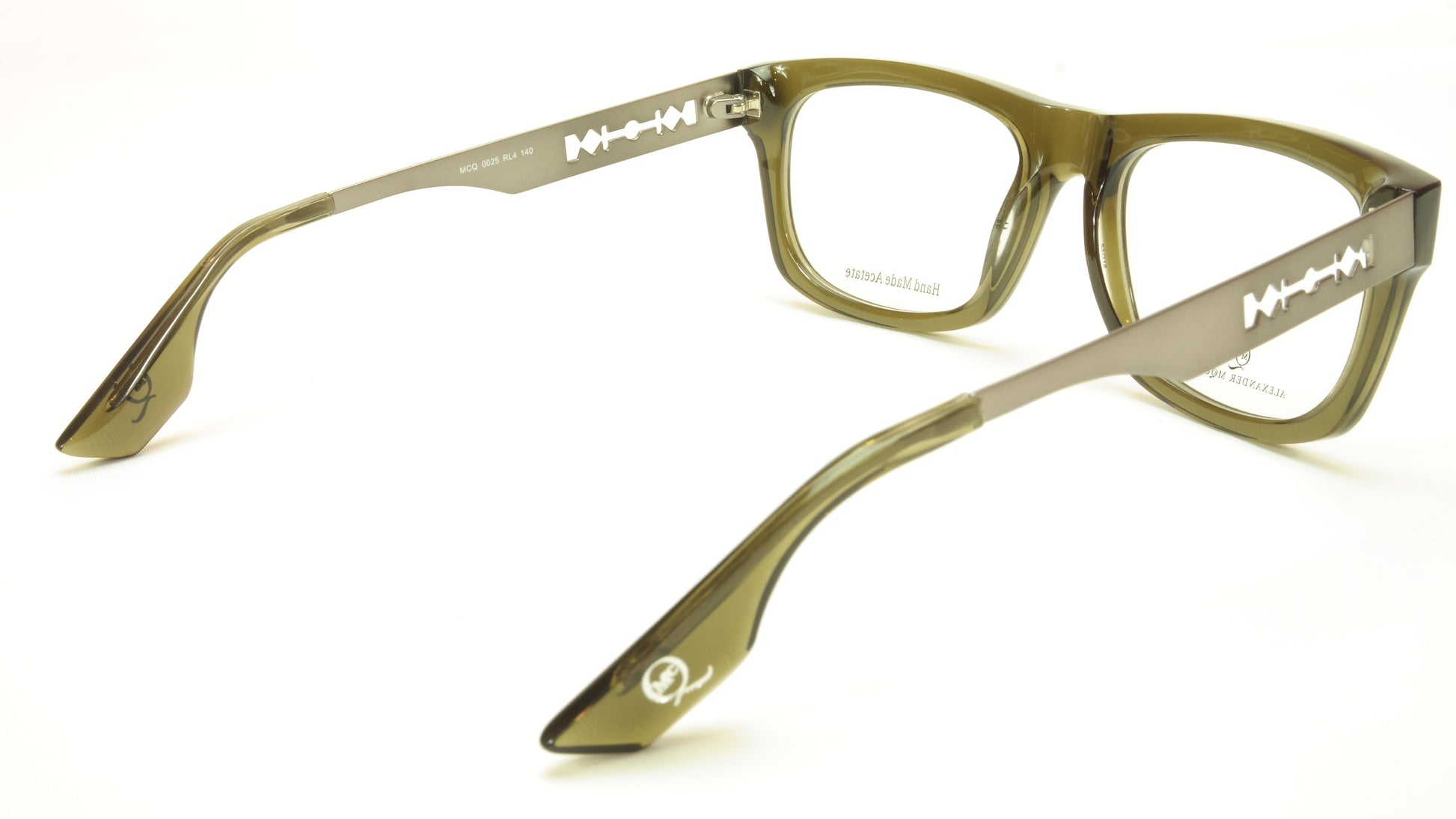 Alexander McQueen Eyeglasses Frame MCQ 0025 RL4 Acetate Metal Italy 53-18-140 - Frame Bay