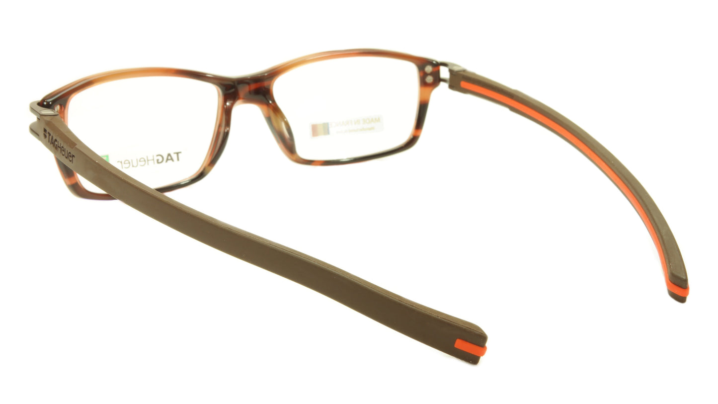 Tag Heuer Eyeglasses TH 7601 002 Brown Havana Orange Chocolate 55-17-145, 34 - Frame Bay